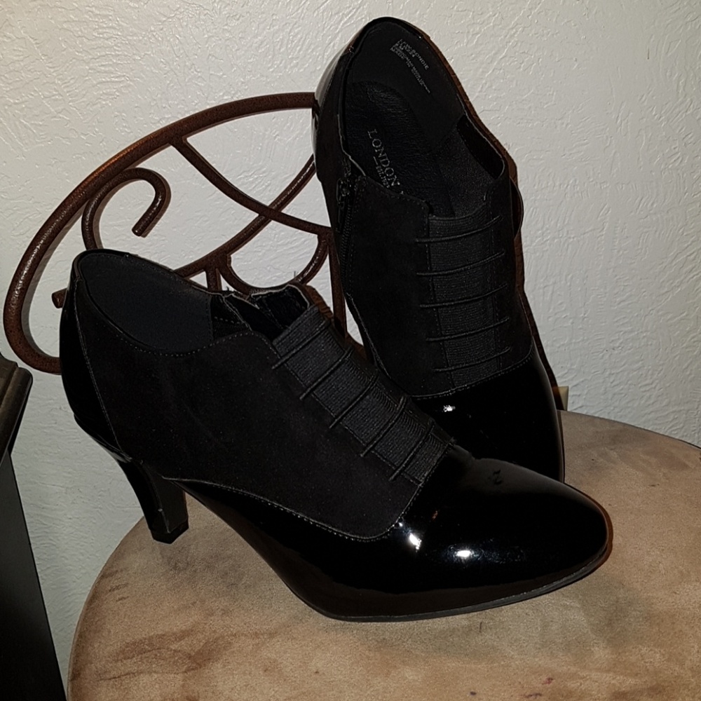 Black London Fog Ankle Boots